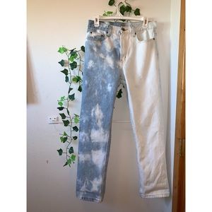 cloud bleach tye dye mom jeans